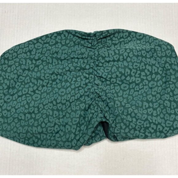 Foldover Waist Swim Brief Lane Bryant Cacique Green Leopard Print Bottom Size 34 - Picture 6 of 8